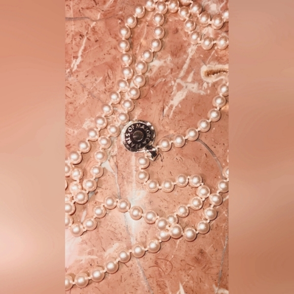 ❤️ VNWT Vintage Majorca Pink Endless Pearl Necklace - Picture 4 of 5